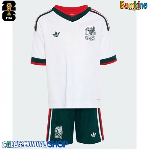 Maglie da calcio Messico Seconda Maglia Bambino Mondiali 2026  Manica Corta + Pantaloni corti)
